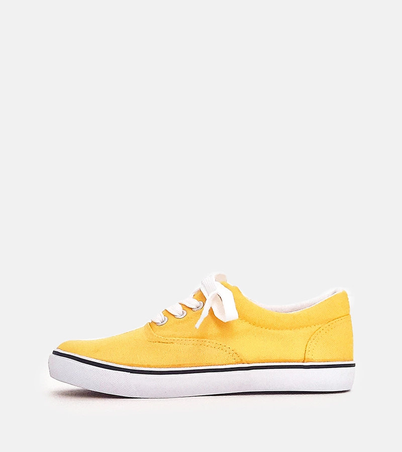 Hers Żółte dziecięce tenisówki na sznurówkach