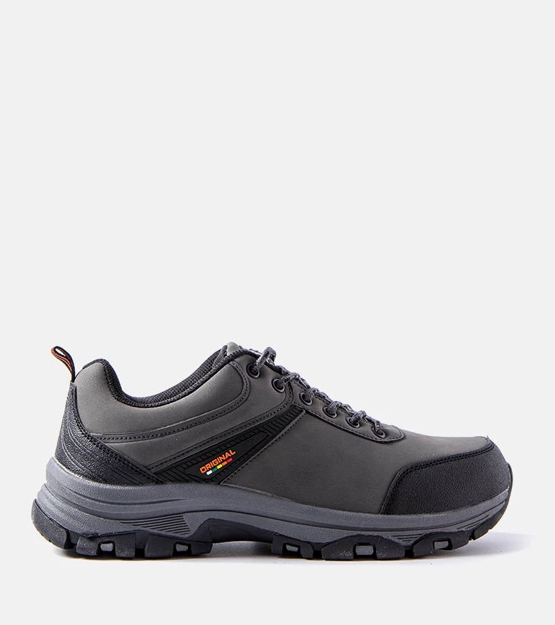 Szare męskie obuwie trekkingowe