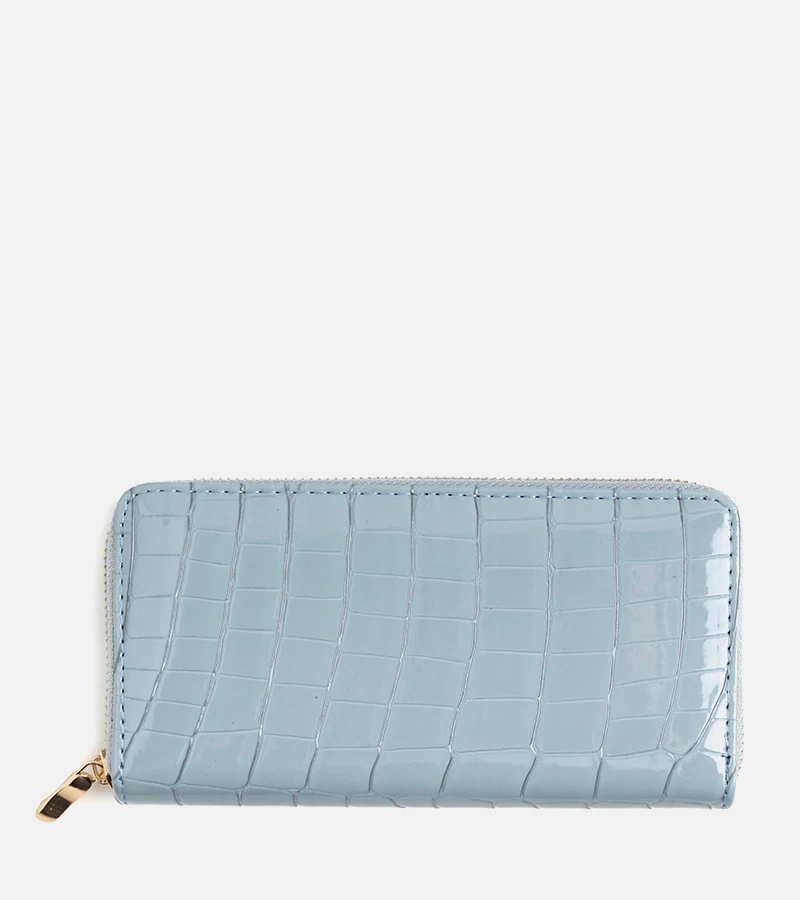 Hers Lakierowany portfel niebieski