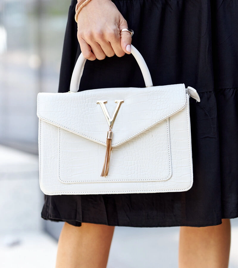 Torebka na ramię z motywem skóry krokodyla