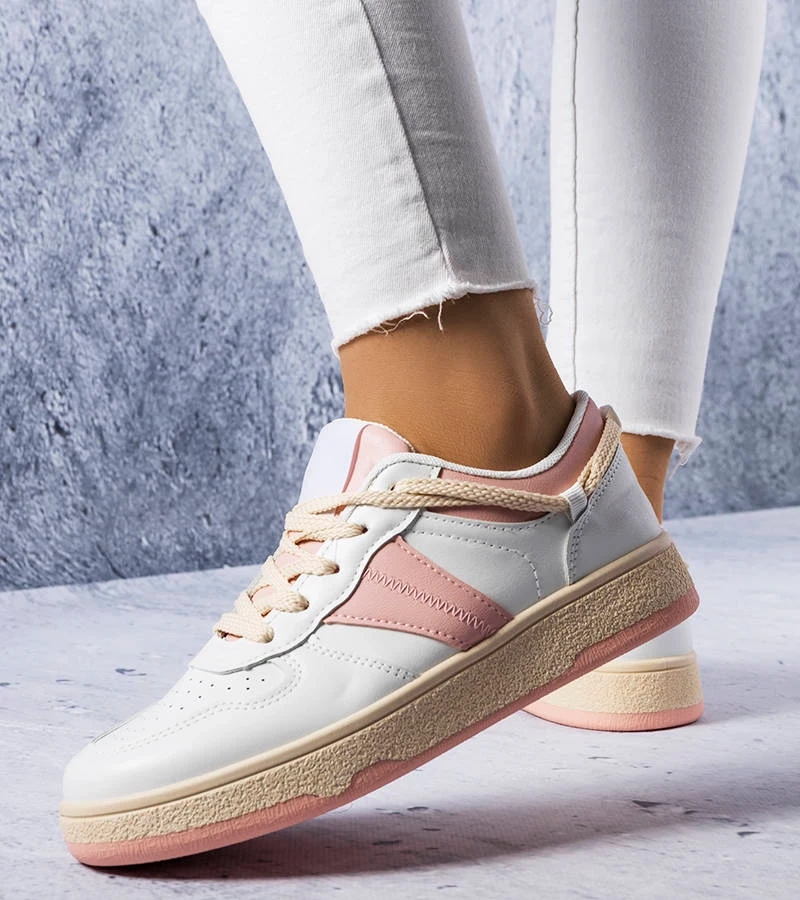 Biało-różowe sportowe sneakersy