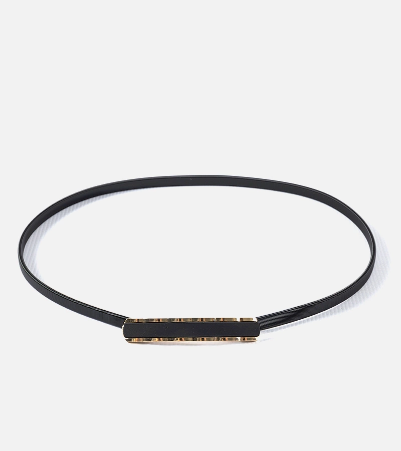 Czarno-złoty elastyczny pasek z klamerką