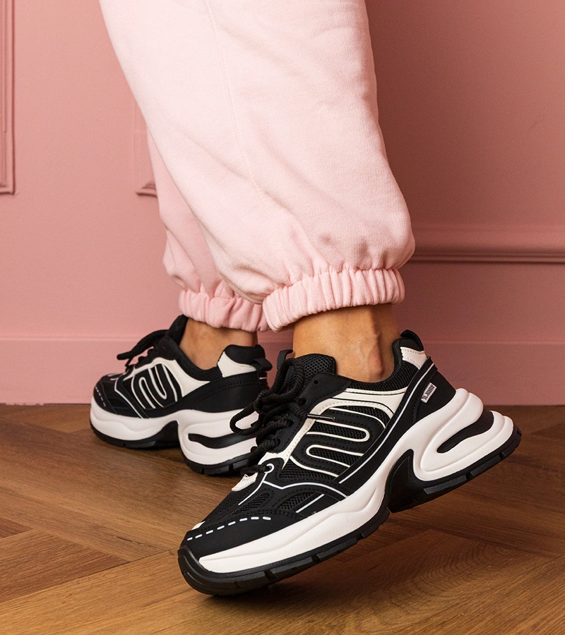 Hers Czarne sneakersy damskie sportowe