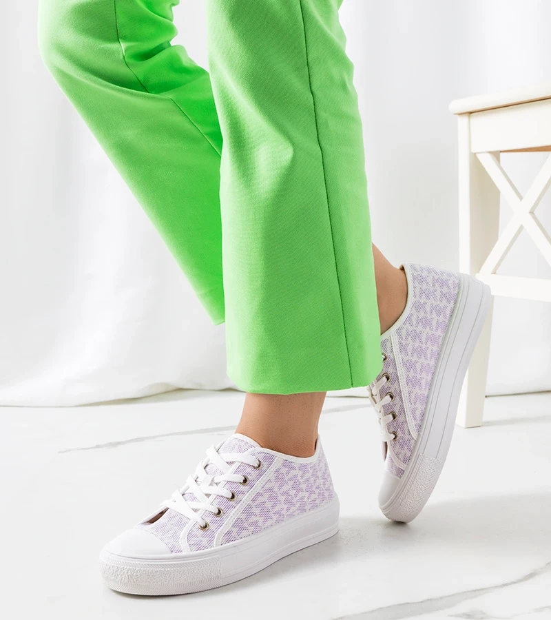 Fioletowe trampki na platformie