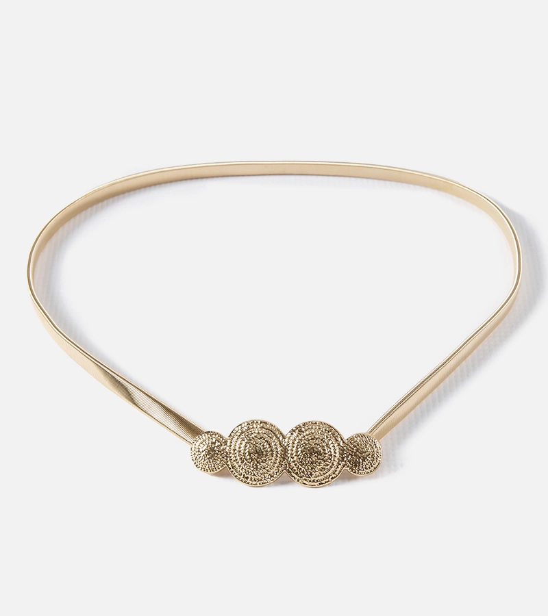 Złoty pasek zdobiony klamerką