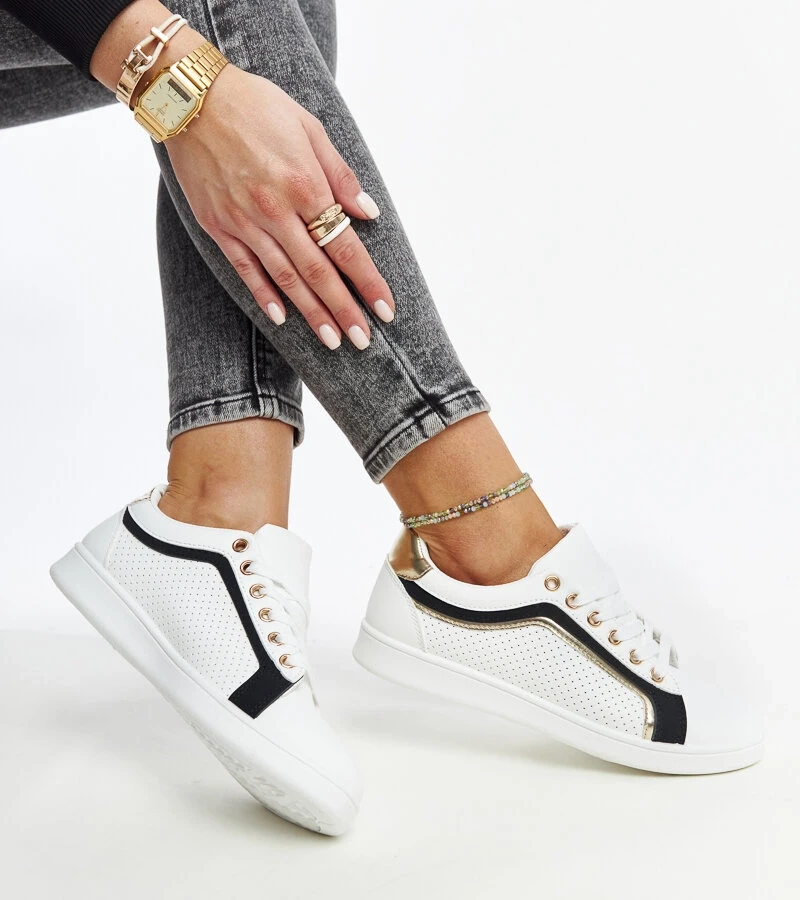 Biało-czarne sneakersy na platformie