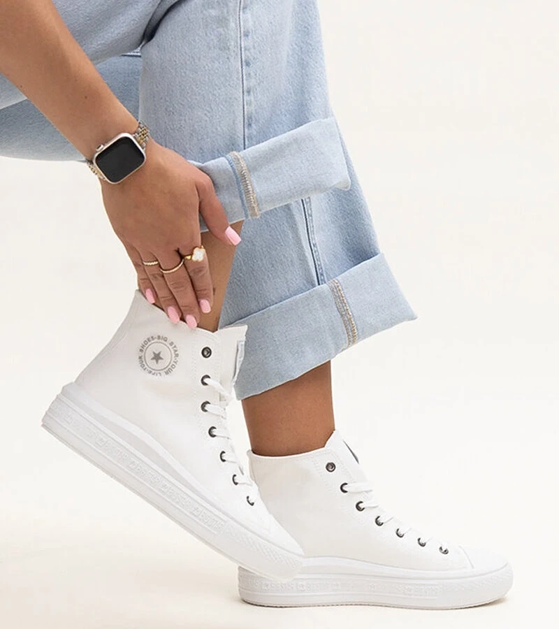 Białe wysokie trampki Big Star LL274A183