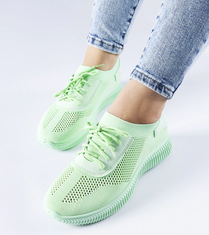 Zielone ażurowe sneakersy
