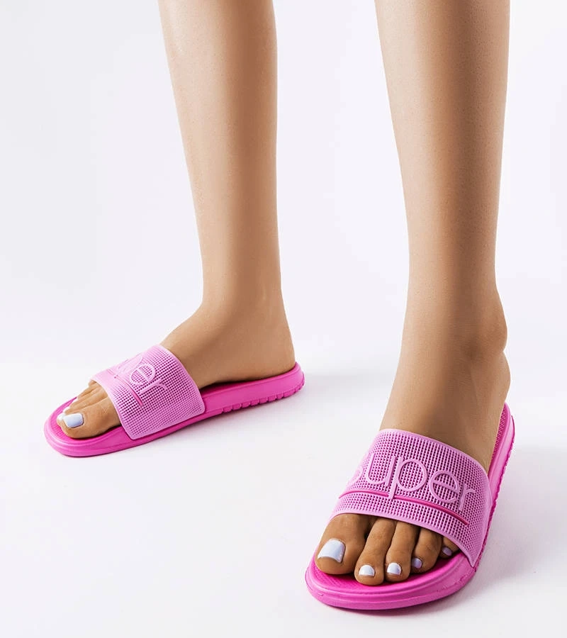 Różowe gumowe klapki Azelio