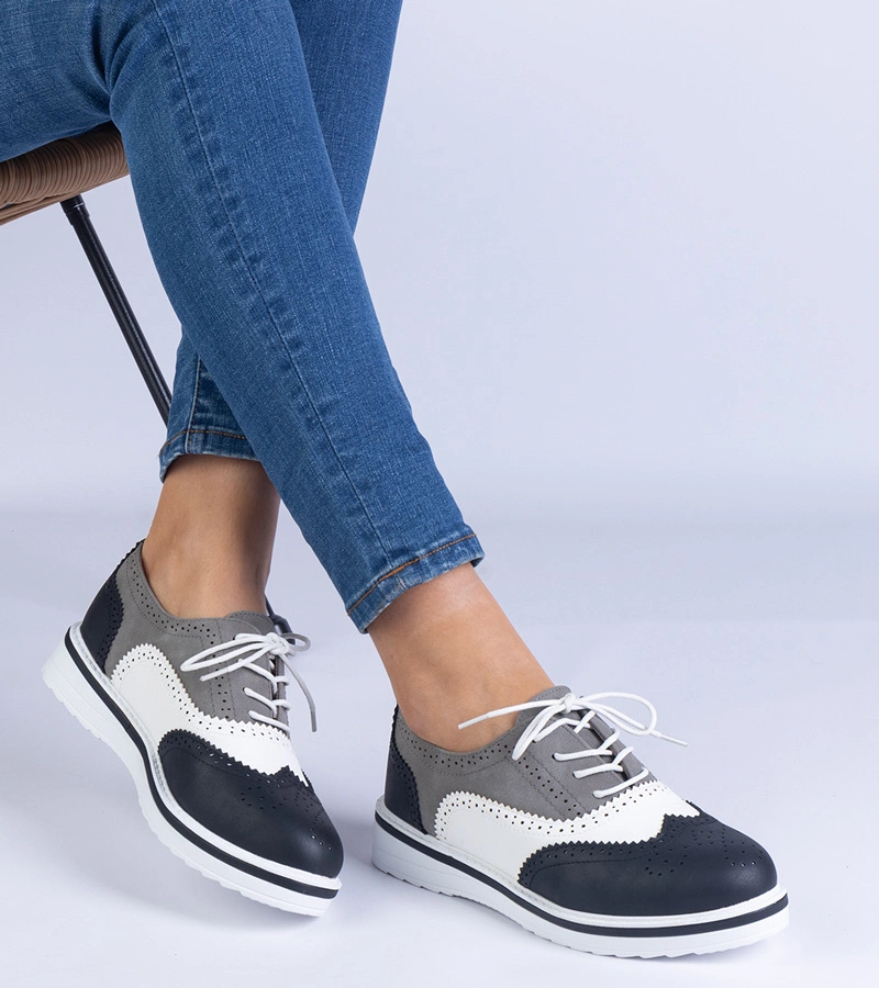 Hers półbuty damskie czarne klasyczne oksfordki eleganckie