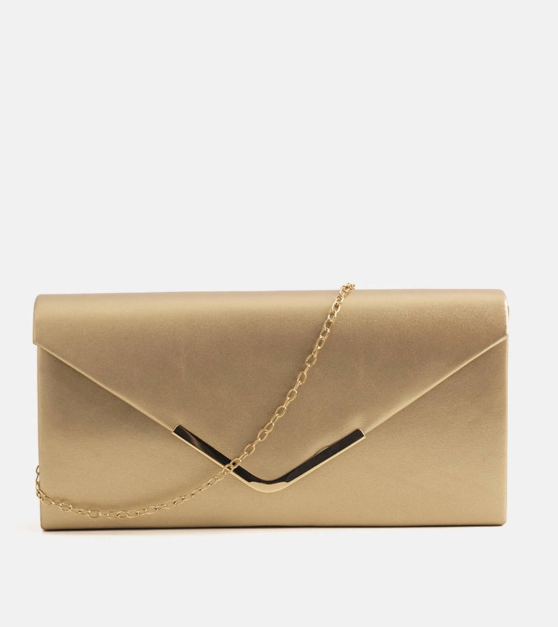 Złota elegancka kopertówka