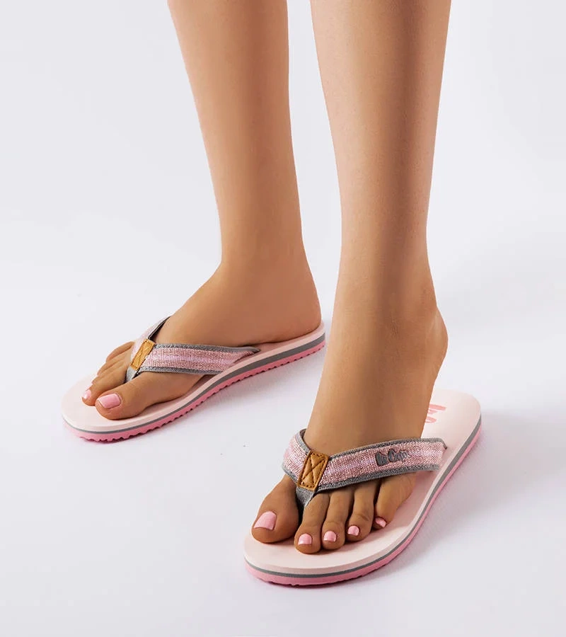 Różowe lekkie japonki Lee Cooper