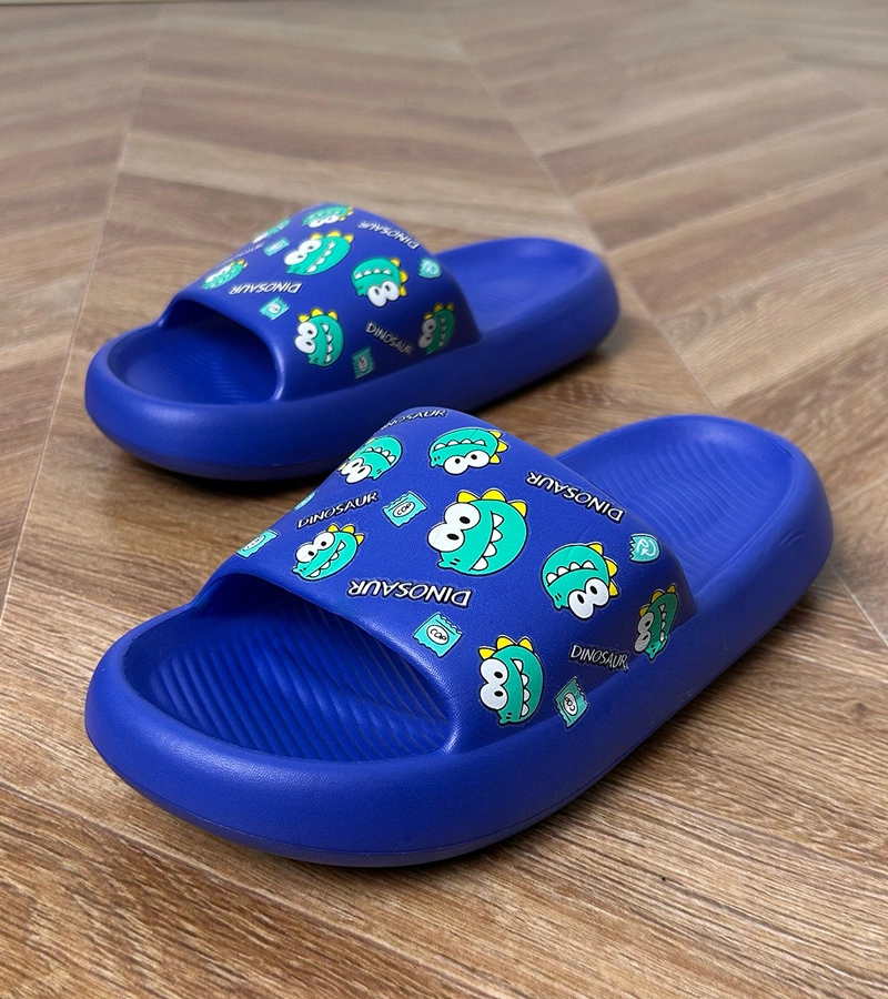 Hers Niebieskie klapki dziecięce z nadrukiem