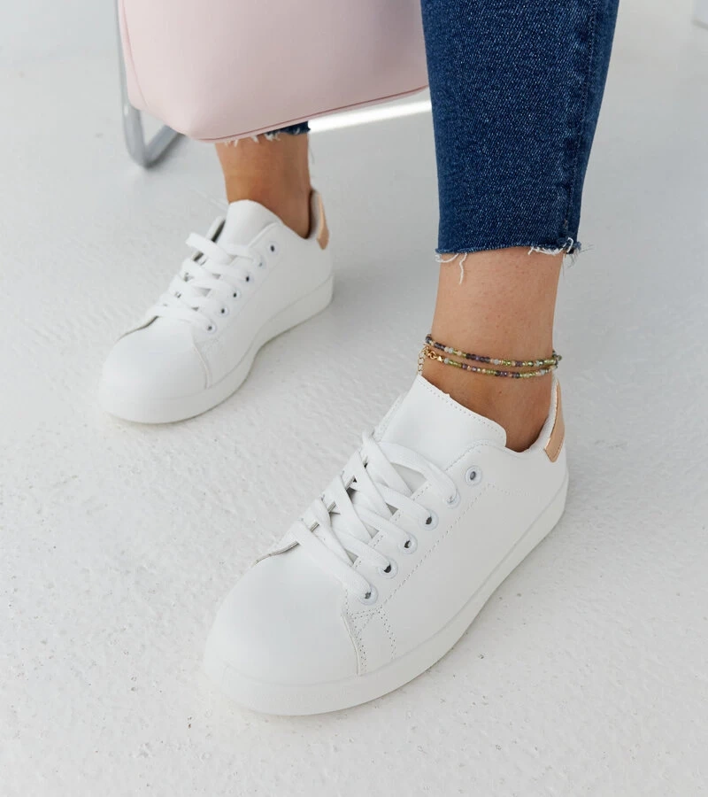 Białe trampki na platformie Birikti