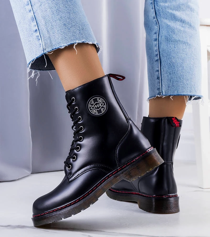 Czarne ocieplane traperki LCJ-22-31-1437LA Lee Cooper