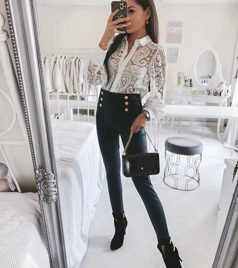 Czarne legginsy z wysokim stanem