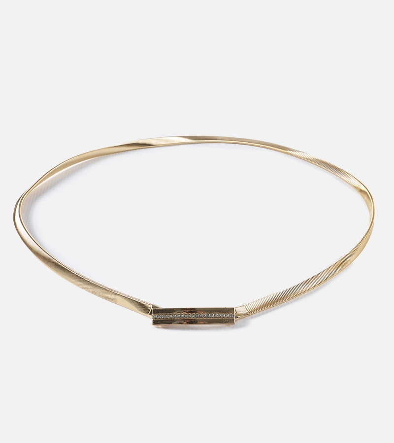 Złoty elastyczny pasek z cyrkoniami