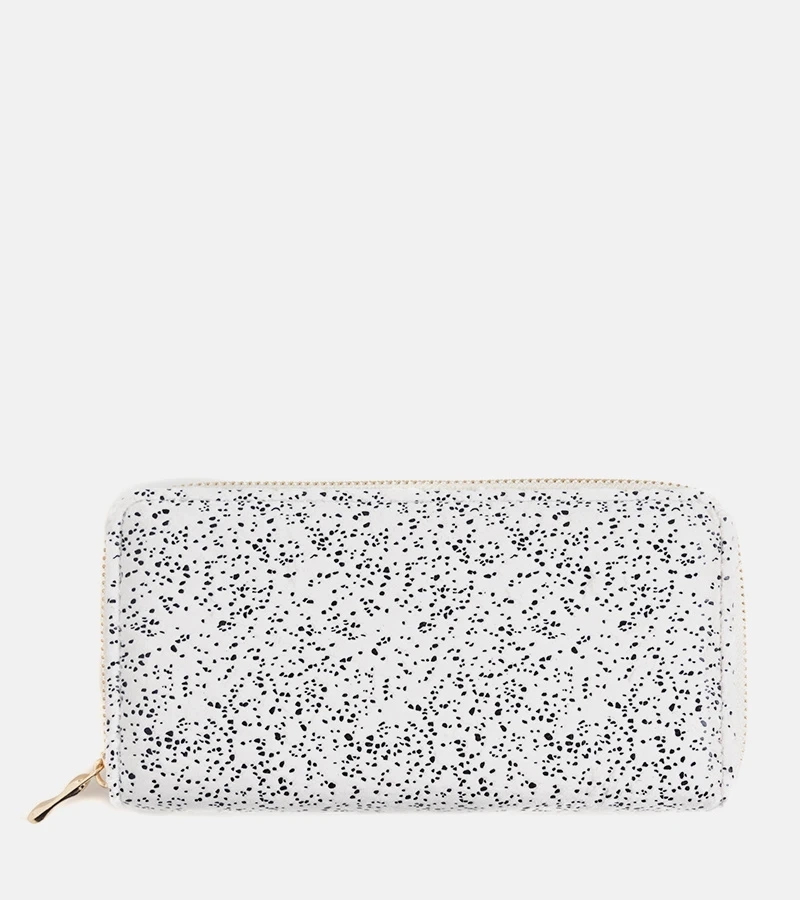 Hers Portfel biały w kropeczki