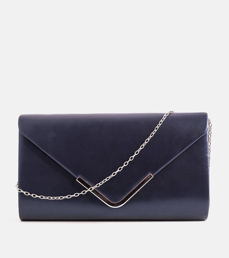 Perłowa granatowa kopertówka