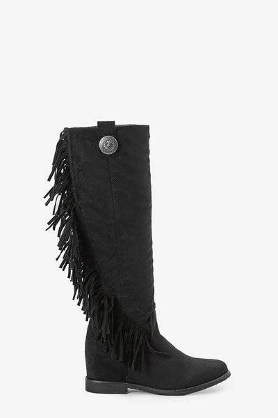 Czarne kozaki na ukrytym koturnie Hally