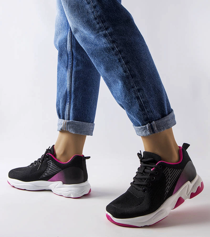 Czarno-różowy sportowe sneakersy