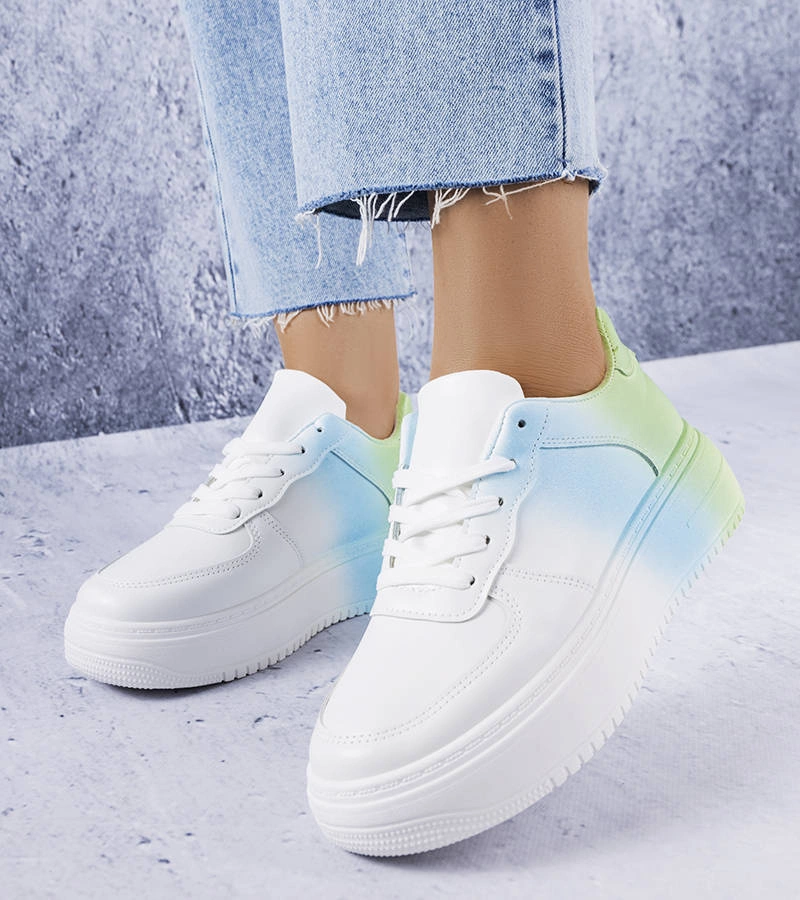 Białe sneakersy z efektem ombre