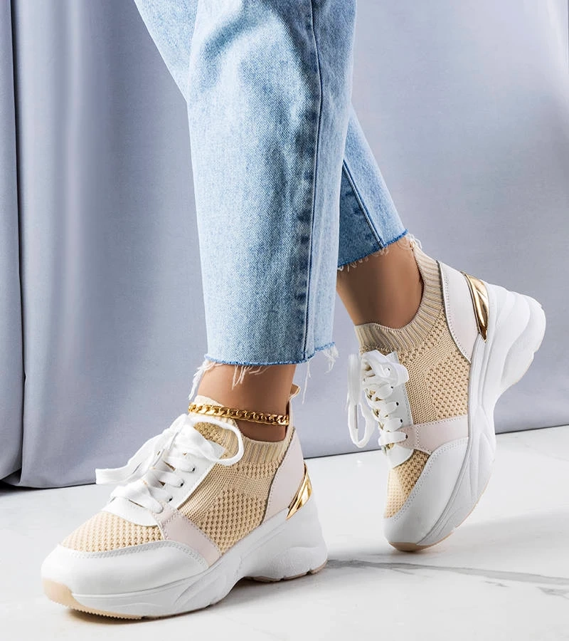 Beżowe wsuwane sneakersy