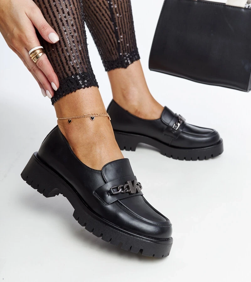 Czarne zamszowe mokasyny VINCEZA