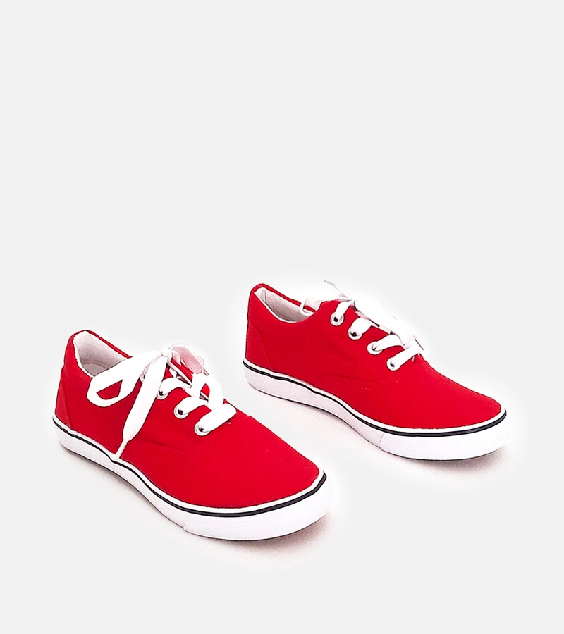 Hers Czerwone dziecięce tenisówki na sznurówkach