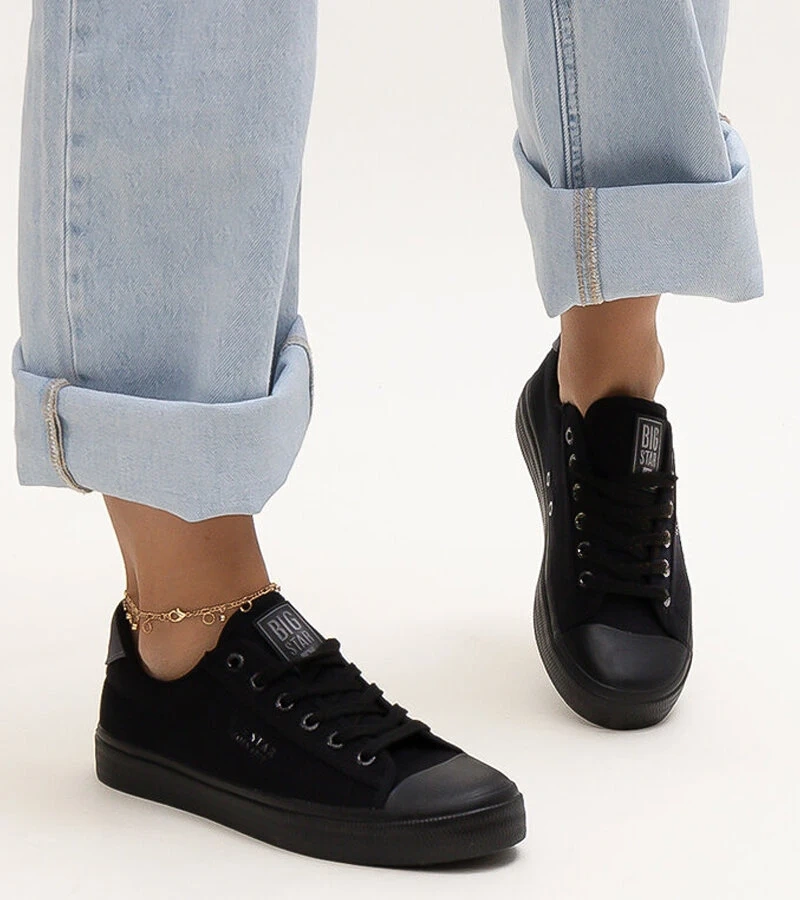 Czarne materiałowe trampki Big Star LL274092