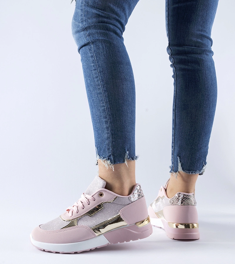 Różowe brokatowe sneakersy
