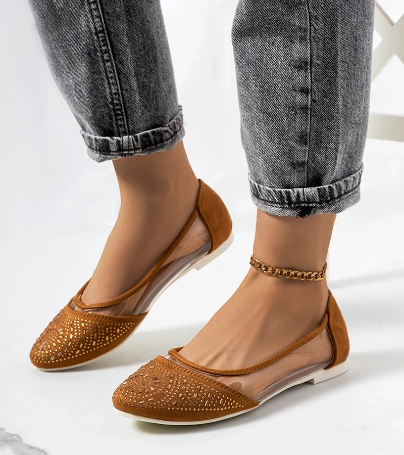 Transparentne balerinki z cyrkoniami