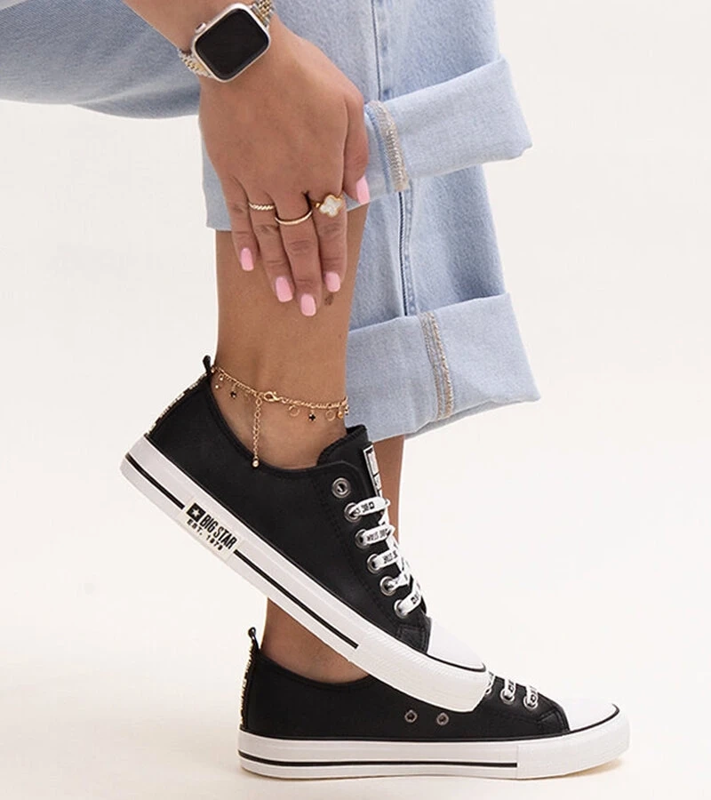 Czarne trampki eko skóra Big Star KK274096