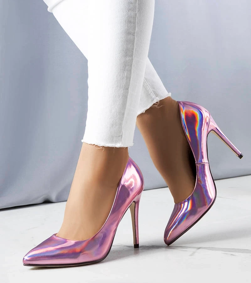 Fioletowe metaliczne szpilki