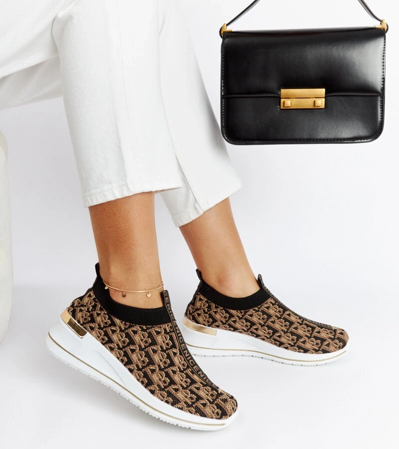 Czarno-brązowe buty Slip On