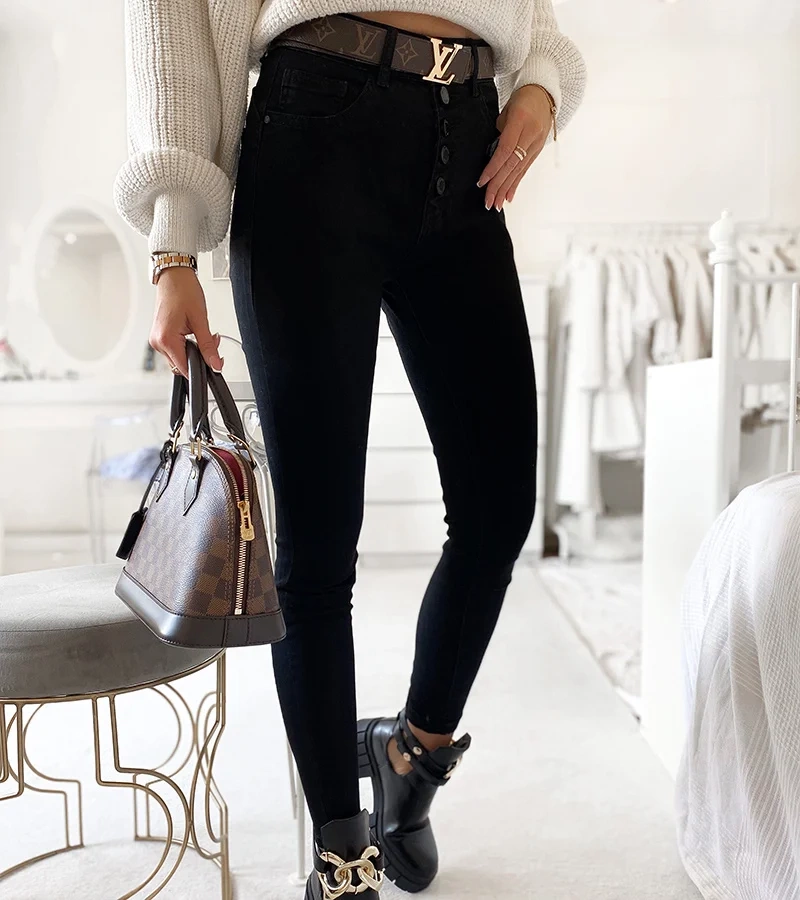 Czarne jeansy damskie