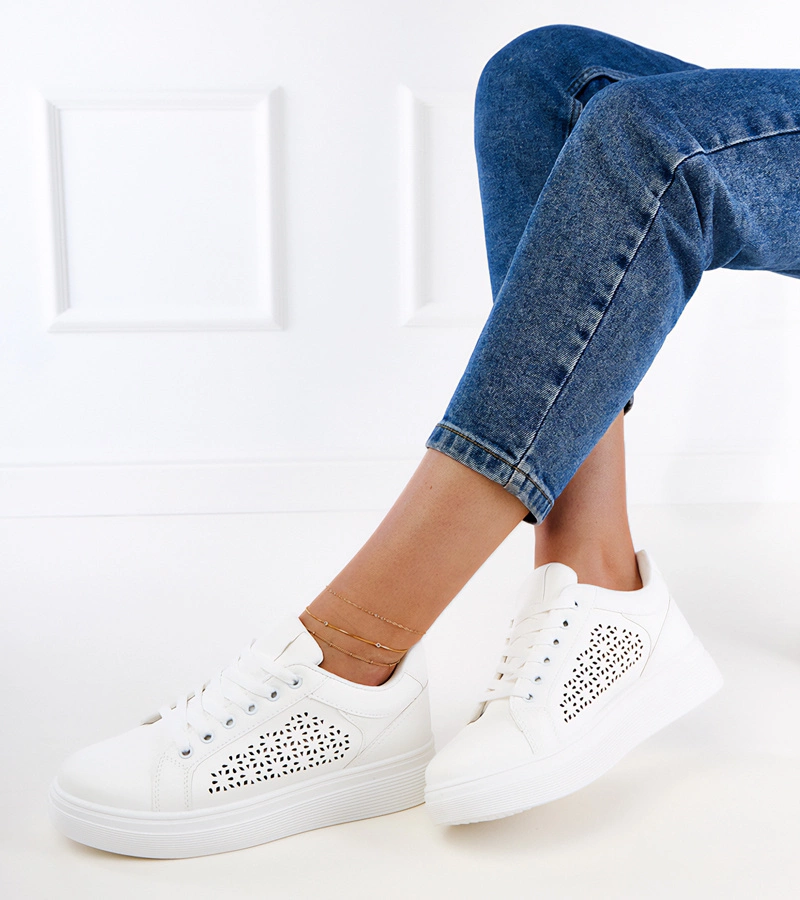 Hers Białe sneakersy na platformie