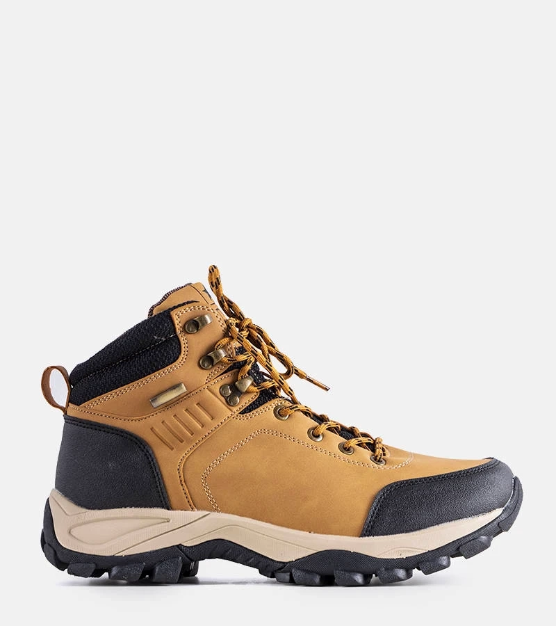 Brązowe wiązane trapery męskie