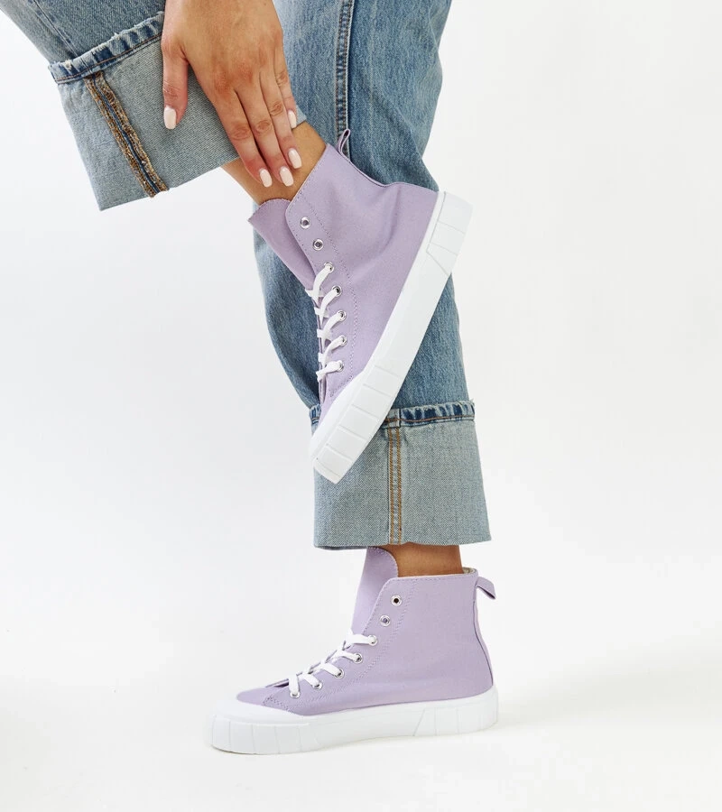 Hers Fioletowe wysokie trampki