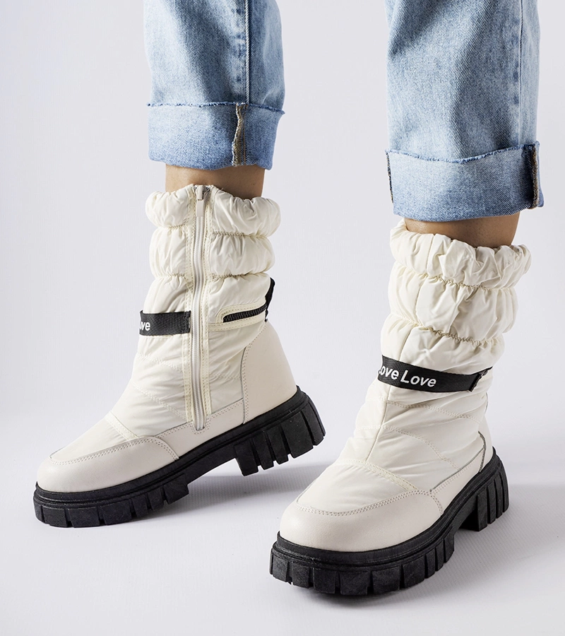 Beżowe śniegowce damskie