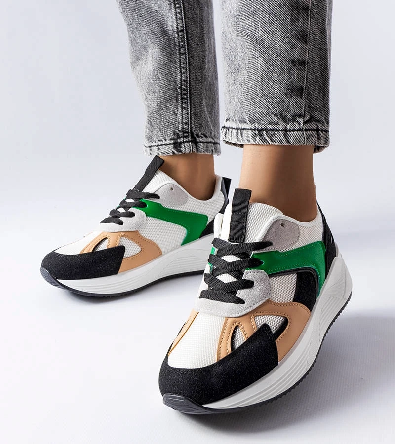 Czarne sportowe sneakersy z łączonych materiałów