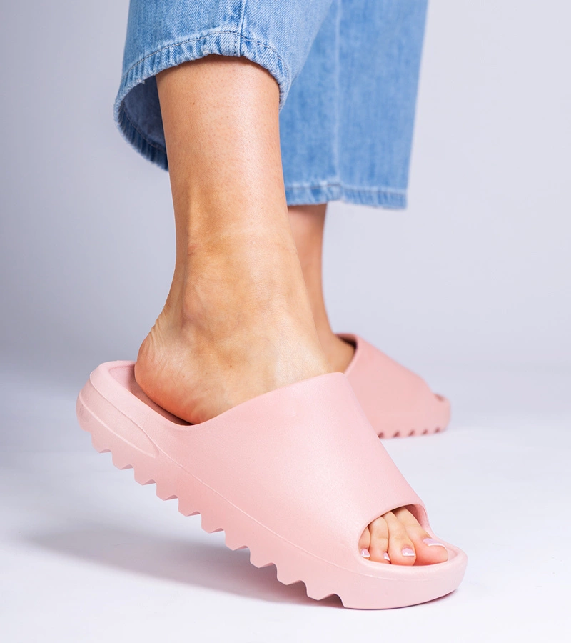Hers Różowe klapki damskie gumowe
