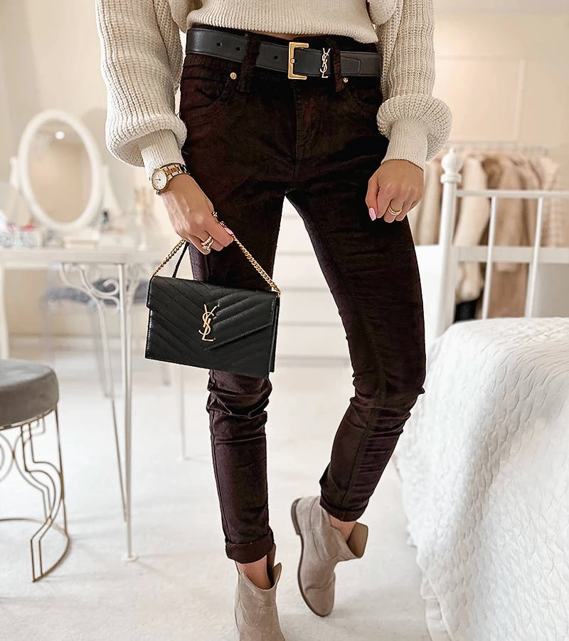 Brązowe materiałowe spodnie