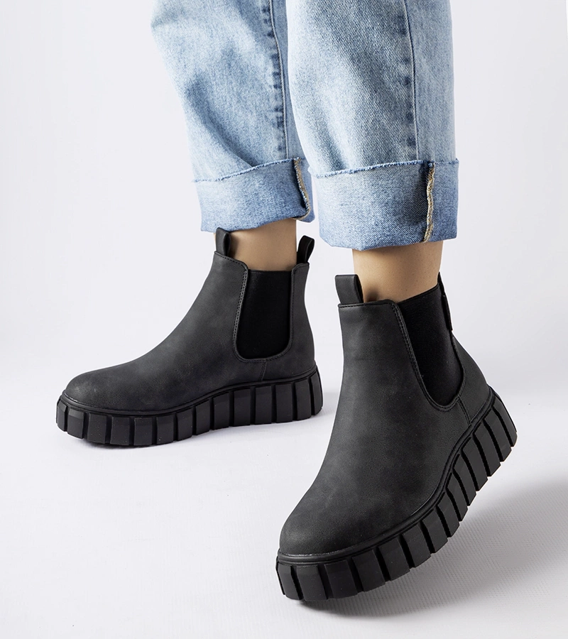 Czarne wsuwane botki Big Star MM274324