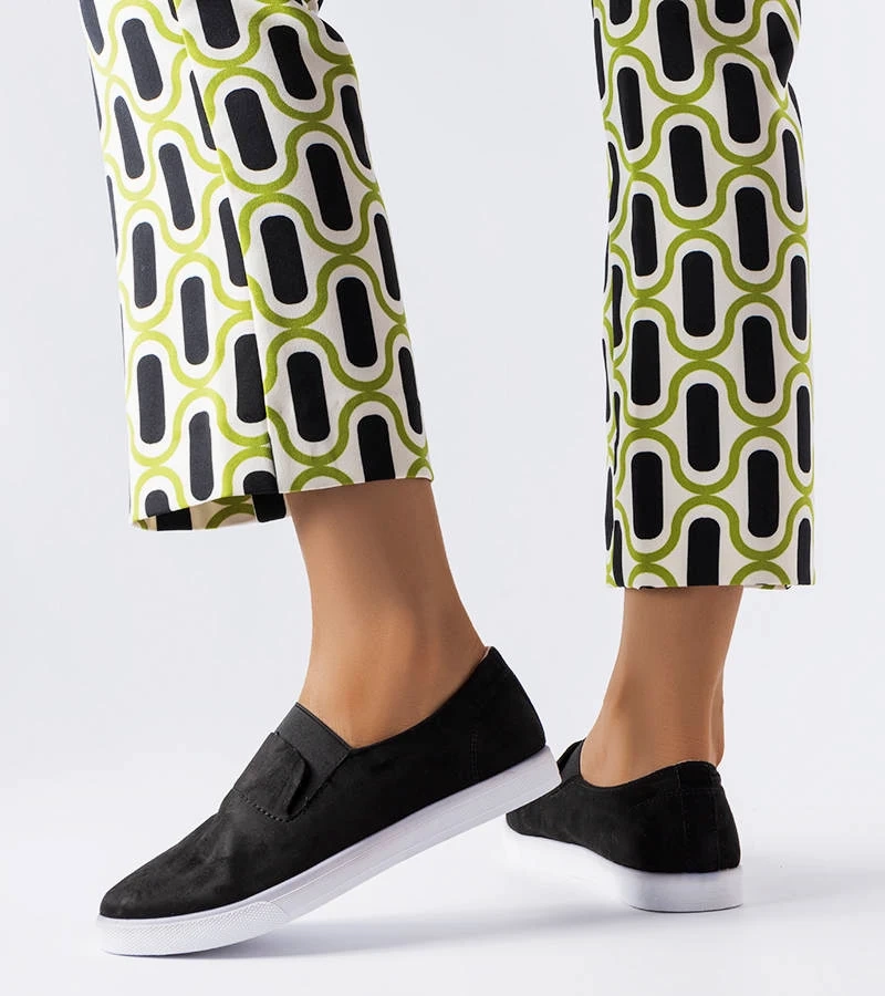 Błękitne wsuwane tenisówki z eko-zamszu