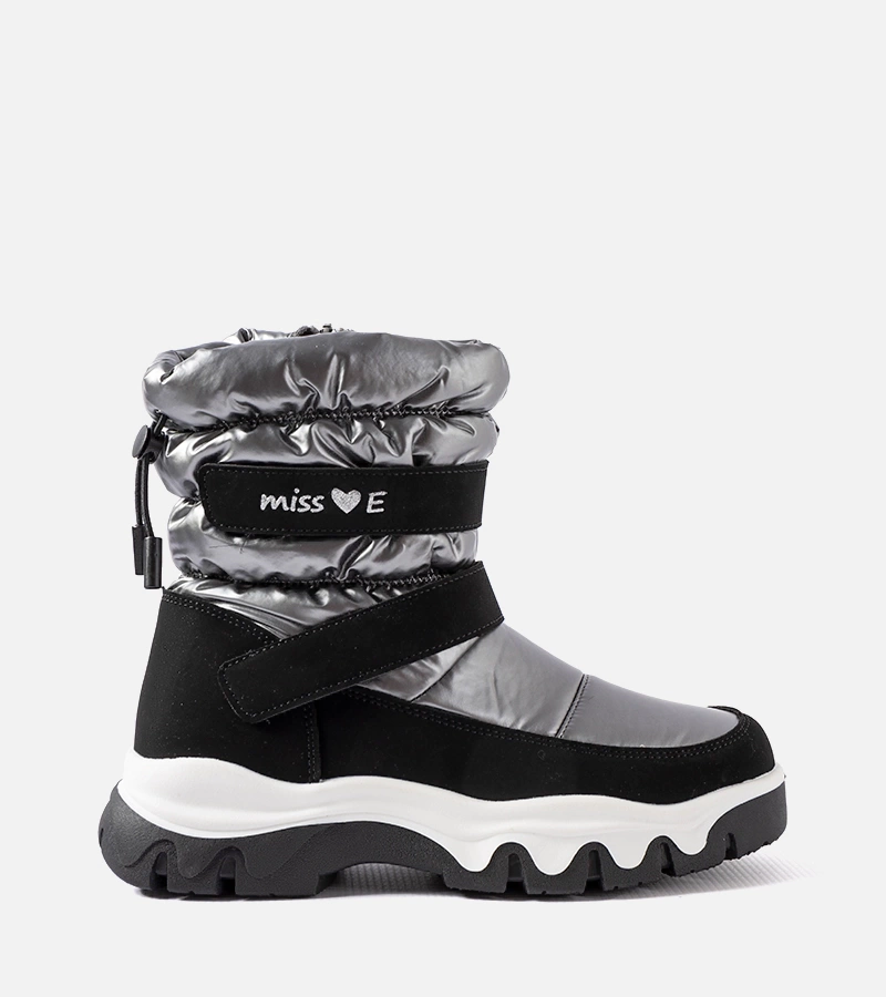 Czarno-szare ocieplane śniegowce dziewczęce