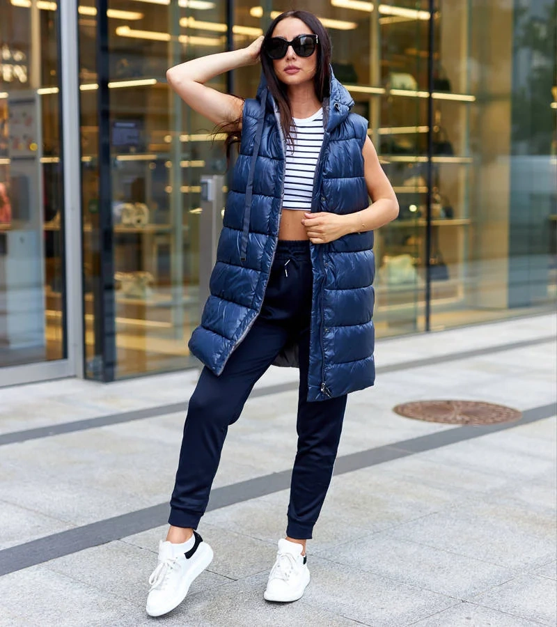 Granatowa damska kamizelka