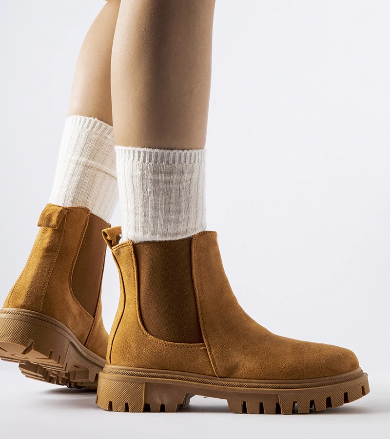 Karmelowe wsuwane botki