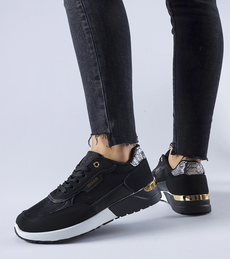 Czarne brokatowe sneakersy