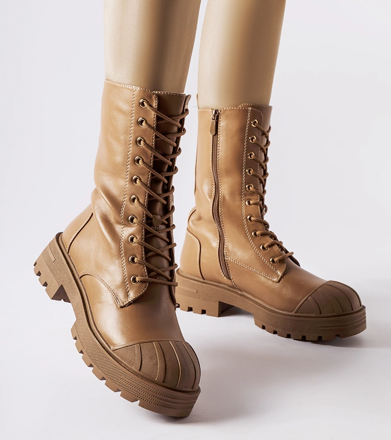 Brązowe ocieplane workery damskie